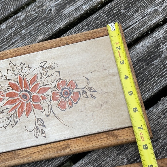 Vintage boho ceramic tile trivet - Picture 7 of 11